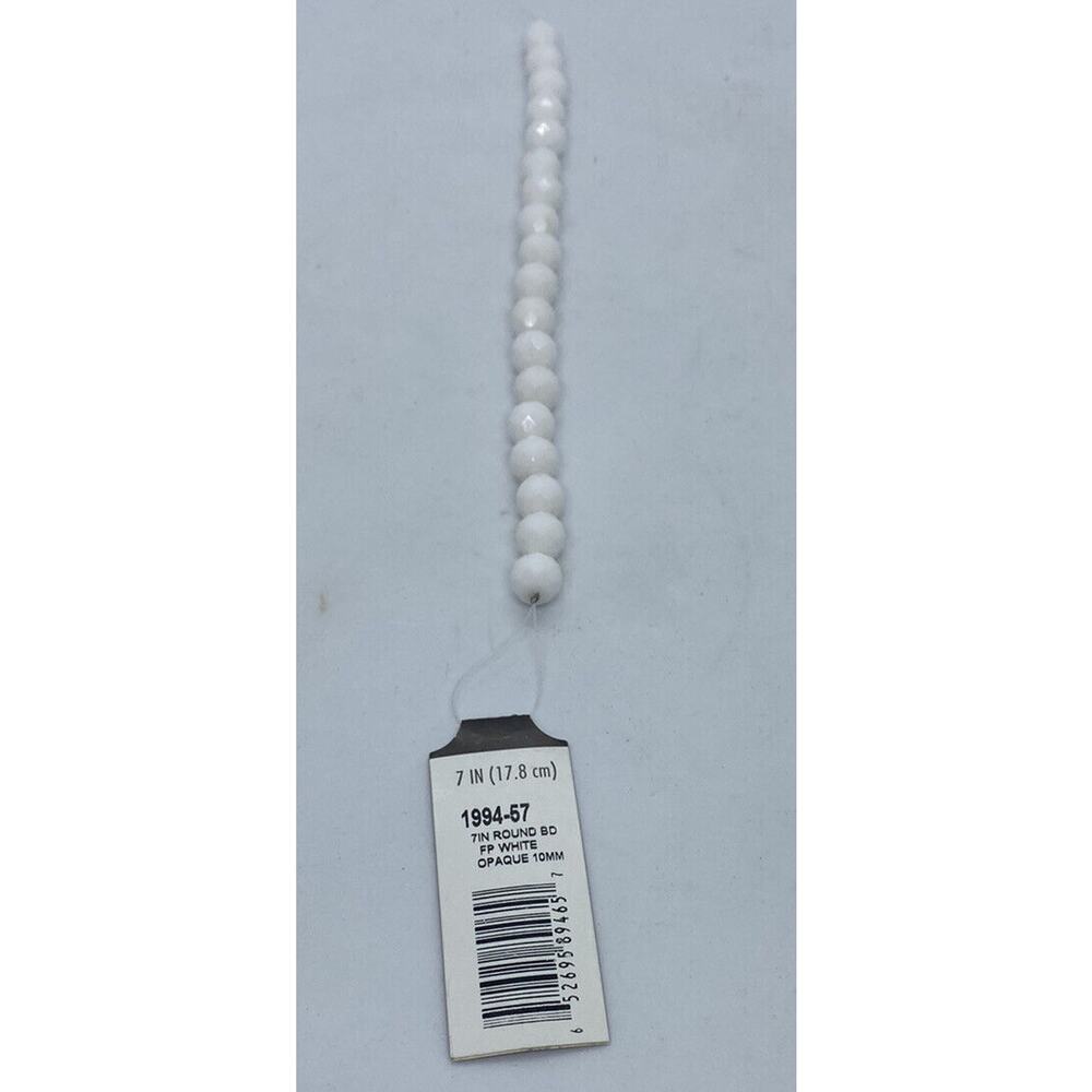 18 White Opaque Faceted Jewelry Making Beads Darice Czech Fire Polished Glossy - Picture 4 of 8